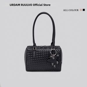 URCDN RDALVO | Champagne Color Weave Tote Bag Large Capacity Commuter Use