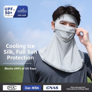 XINGGONGGUAN | New 2025 Mens Full Face Mask Ice Silk Outdoor Cycling Sun Protection UV Protection Breathable Cooling Comfortable Face Cover