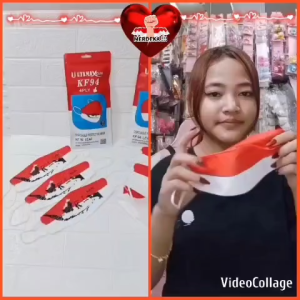 (1PCS) MASKER MERAH PUTIH DIRGAHAYU HUT RI / MASKER MERAH PUTIH EARLOOP / MASKER UTAMA XCARE 4PLY KF94 / MMP7365