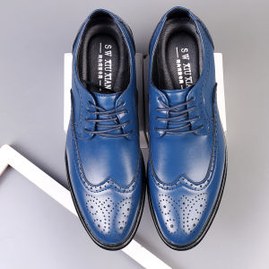 Leather Shoes Mens Brogue British Style Casual Business Formal Large Size Wedding Groomsmen Shoes Suitable for Spring And Autumn