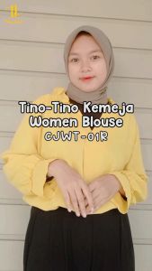 CJWT-01R TINO TINO WOMEN BLOUSE KOREAN TOP RUFFLE SLEEVES/ KEMEJA WANITA POLOS LENGAN PANJANG KASUAL
