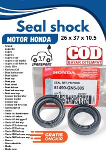 ORI 1SET SEAL SHOCK SIL SOK DEPAN HONDA VARIO 110 KARBURATOR VARIO 110 TEKNO VARIO 110 CBS VARIO 110 LED FI VARIO 110 LED ESP VARIO 125 TEKNO VARIO 125 LED ESP VARIO 150 LED ESP 2PCS 26x37x105 51490-GN5-305 COD MURAH BJM