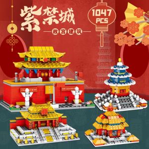 MingDi Chinese Classical Building Blocks Yellow Crane Tower Yueyang Shaolin Temple Miniature Tiananmen Tower Tang Dynasty Toys