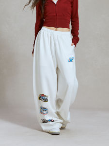 Sea Side Star American Retro Street Dance Print Casual Sports Pants Jazz Dance Pants Dancing Sweatpants High Waist Straight Leg