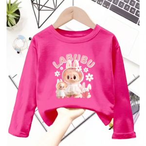 Atasan Kaos Anak Perempuan Lengan Panjang LABUBU Untuk Usia 1-12 Thn