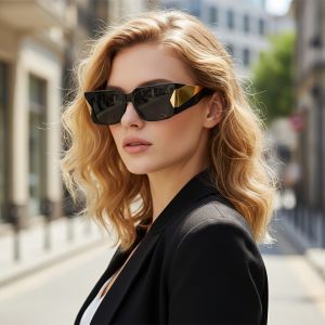 Large-Frame Cat-Eye Sunglasses Square-Shaped Wide-Leg Sunglasses Womens Sun Protection Sunglasses5411