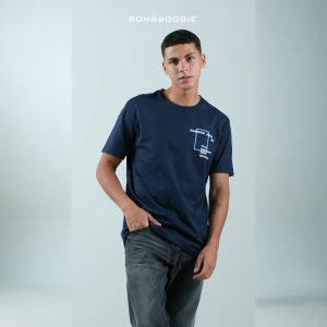 Bombboogie Kaos Pria Slimfit Defto Dark Navy 12F09B4DI