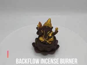 Ganesha Backflow Incense Burner Elephant God Waterfall Incence Stick Holder Ceramic Lotus Censer 象神倒流香炉 陶瓷香炉 檀香 莲花熏香炉