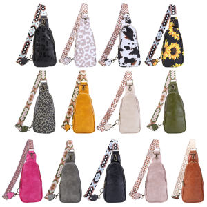 Stylish Womens Cross Body Bag with Animal Pattern Boho Messenger Chest PU Leather Fanny Pack for Casual Wear