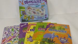 Dinosaurs Bubble Stickers Activity Book Gift Set For Kids with 4 Books & Stickers
