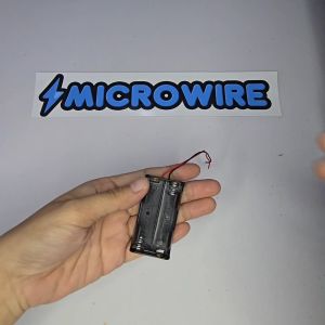 MW Dual Slot AA Battery Holder with Wire – Storage Case for Double A Batteries