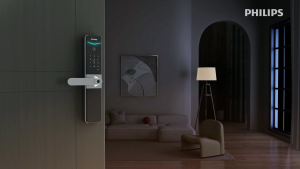 PHILIPS HOME ACCESS | 610-5HBS Lever Smart Lock Wooden Door Bluetooth Gateway App Remote Control Free Installation & 3Years Official Warranty