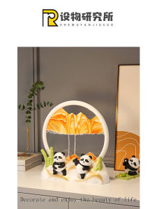 ภาพวาดทรายแพนด้าสร้างสรรค์ ของตกแต่งบ้าน รูปปั้น ห้องนั่งเล่น ชั้นวางเครื่องใช้ในห้องนั่งเล่น ตกแต่งเรียบง่าย ของขวัญสำหรับการย้ายบ้าน