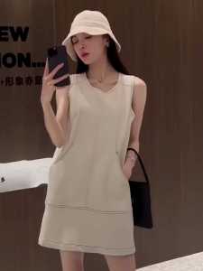 French Style Slimming White Dress Women Summer 2025 New Small Size Ageless Beautiful Short Strap Dress Commute Korean Style