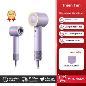 Máy Sấy Tóc Mini Tốc Độ Cao TJean 200 Triệu Ion Âm Tốc Độ Gió 35m/s 110000 Vòng/phút Quạt Thổi Để Làm Khô Nhanh Tay Cầm Không Thể Gập Lại Phích Cắm UK