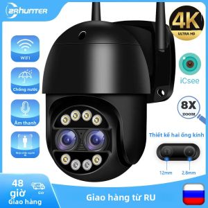 Camera IP PTZ 8MP Ống Kính Kép 8X Độ Phân Giải 4K Tích Hợp AI Phát Hiện Người Giám Sát Nhà Thông Minh Ngoài Trời Kết Nối Wifi Điều Khiển Bằng Ứng Dụng ICSEE