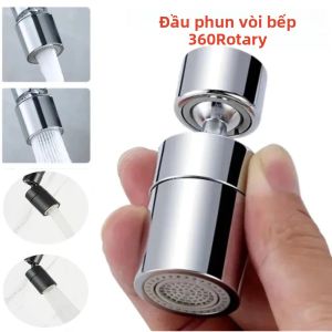 Đầu Vòi Phun Kim Loại Hai Chế Độ Xoay 360 Độ Cho Nhà Bếp °   Bộ Lọc Vòi Phun Bọt Khí Xoay 22/24mm Cho Bộ Mở Rộng Bồn Rửa