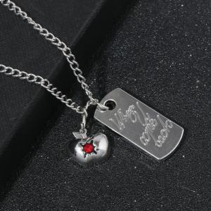Love and Deepspace Caleb Personalized Creative Game Peripheral Metal Square Necklace Cartoon Stainless Steel Clavicle Chain Gift