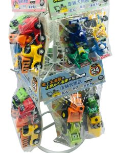 Jiaxin Kart Racing Boutique Baby Cartoon Pull Back Car Engineering Vehicle Suit Excavator Agricultural Vehicle Boy Play