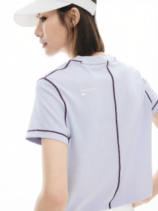 Color Block Trimmed Short Sleeve Slimming Cool Touch T-Shirt
