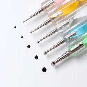Digeo Nail Art Dotting Tool Point Drill Nail Pen of Spiral Rod 5 Pcs/Set