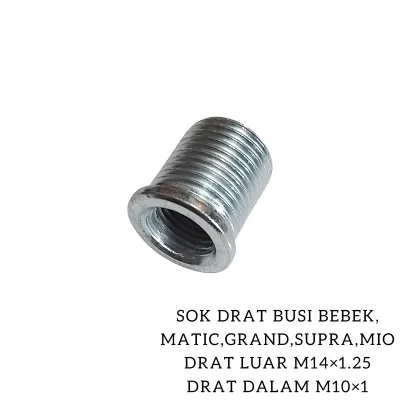 Bosh Drat Sok Drat Busi Bebek Matic grand supra smash shogun jupiter mio luar m14×1.25 dalam m10×1.0