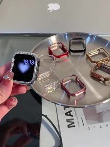 iSeriseWatch | Transparent Diamond-Decorated Shockproof Half Case for iWatch