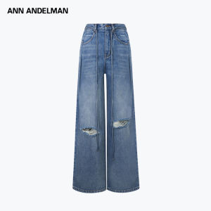 ANN ANDELMAN | Loose Flared Washed Denim Pants