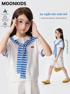 Moonkids | Summer Lightweight Korean Collar Girls Polo Shirt
