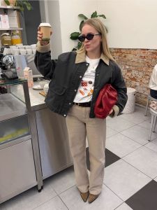 ZHAOLIN Vintage Barn Style Short Jacket Womens Casual Loose Fit Color Block Early Spring New Arrival Fashion Outerwear