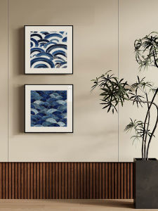 YASISHA | Italian Minimalist Abstract Blue Wave Art Decorative Paintings