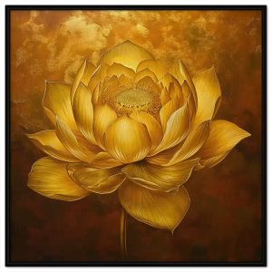 Tranh treo tường tranh dán tường Canvas hoa sen vàng chất liệu sơn dầu tranh treo phòng thờ. CGI-350