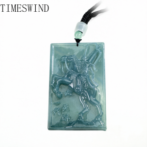 TIMESWIND Original Natural A-Type Jade Khitan Khan Horse Riding Pendant for Men Zodiac Necklace Gift Fashion Jewelry with Certificate
