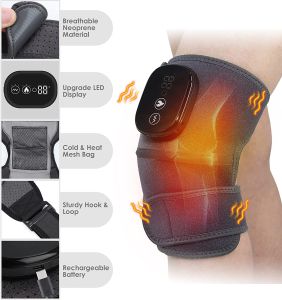 Electric Knee Shoulder Heating Wrap Massager Hot Compress Hyperthermia Vibrating Knee Leg Elbow Arm Joint Therapy 3 Levels Intensity Adjustable Warm Knee Wrap Ache Brace