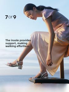 Comfortable Silver High Heels 2025 Sandals Open-Toe Strap Soft Bottom Design mid Heel Elegant Style Womens Footwear