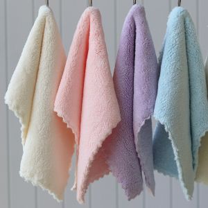 5 Pieces Thickened Cleaning Cloth Absorbent Coral Fleece Kitchen Oil-Absorbing Restaurant to Clean a Table Cloth Towel Household Cleaning Cleaning Cloth