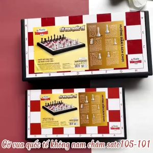 [Sato] Cờ Vua Sato Đỏ Gấp Gọn Loại Tốt Nhựa Cao Cấp Size Lớn Đồ Chơi Trí Tuệ Xả Stress Boardgame Trẻ Em Sato101 Sato105