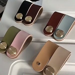 Handle Laci Kulit Tarikan Laci Leather Gagang Lemari Modern Gagang Pintu Lemari Handel Lemari
