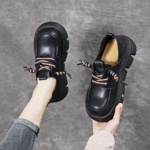 Womens Thick Bottom Flats Spring Autumn British Style Lightweight Soft Sole Platform Loafers Foot Slimming Large Size 41