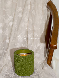 Handmade Aromatherapy Candle in Cement Cup Summer Green Bedroom Indoor Gift Box Birthday Present High End Small Batch