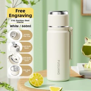 Fuguang | Large Capacity Portable Insulated Stainless Steel Water Bottle with Straw
