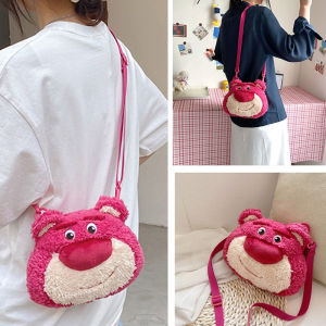 New Popular Cute Strawberry Bear Plush Kids Bag
