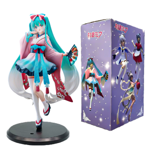 Bandai | Anime Hatsune Miku Neo Tokyo Series Kimono Figure Figures Car Ornaments Modern China Style PVC Model Toy Birthday Gifts In Stock