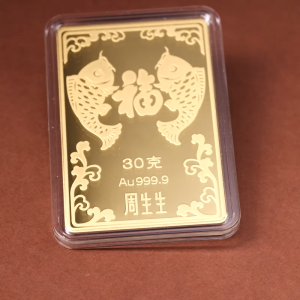 Chow Sang Sang 周生生 999.9 24K Pure Gold Chinese Gifting Collection Blessing Fu Koi Gold Ingot for Women & Men 933849 Price-by-Weight 30g Gold