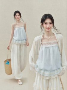 OUYANGXI | Áo Ngực Nối Dây & Viền Ren cho Phụ Nữ