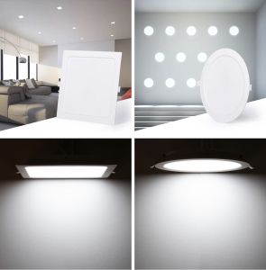 【COD&Ready】Rohstar High quality Led Slim Panel 4W 6W 9W 12W 18W 24W Recessed Round /Square white/ warmwhite