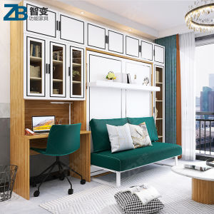 Intelligent Multi-Functional Invisible Bed Sofa Integrated Desk Set Small Apartment Hidden Folding Closet Bed Frame Hardware Accessories