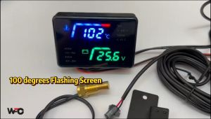 Car Digital Water Temperature Meter 2 In 1 Voltmeter 12v-24v (10mm/16mm) Sensor Temperature