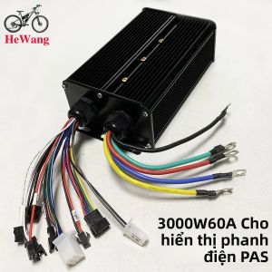 Bộ Điều Khiển Động Cơ Không Chổi Than 3000W Sóng Sin 3 Chế Độ 36V-64V Cho Xe Đạp Điện Màn Hình LCD Tay Ga P.A.S Phanh Điện Tương Thích Với S866 V889 S966