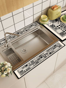 Kitchen Sink Side Water Absorbent Pad Stove Top Long Silicon Dendroid Draining Mat Cuttable Water Control Cup Mat